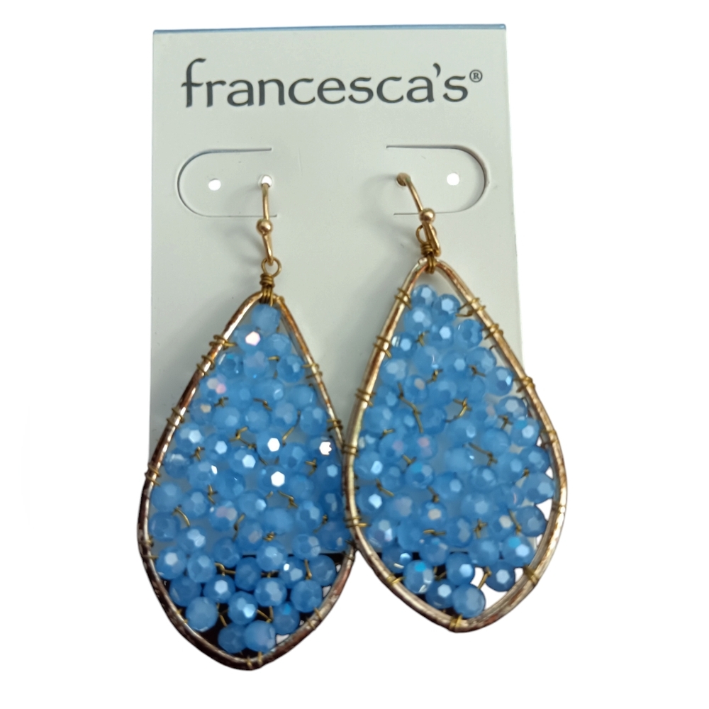 FRANCESCA- BEADED PIERCED EARRINGS.
